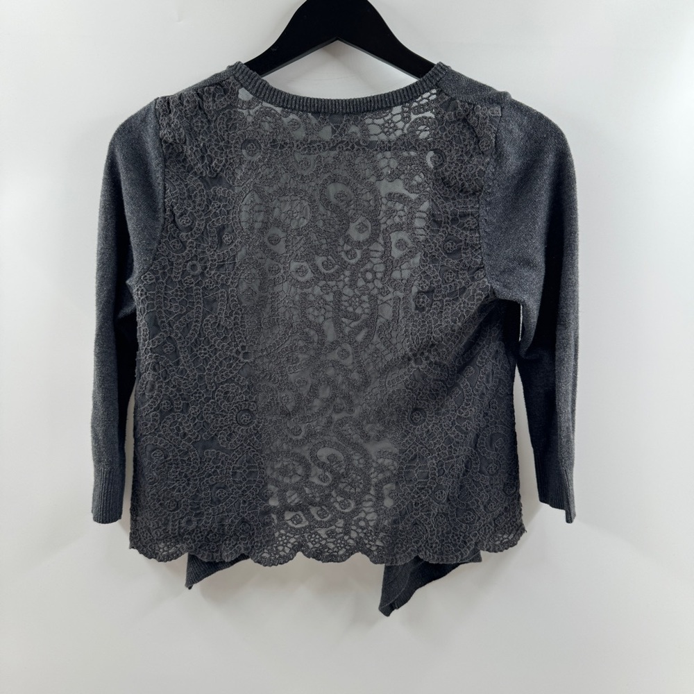 American Eagle Charcoal Grey Lace Back Cardigan Cover Up Women’s Size Small - Picture 6 of 6